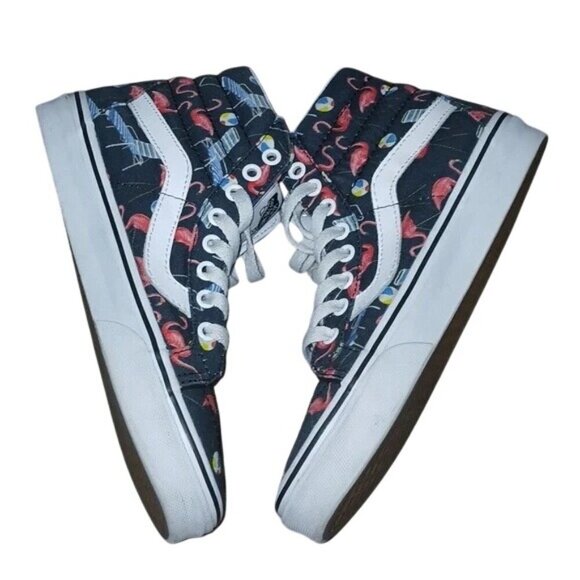 Vans SK8 Reissue Pool Vibes Black Flamingo High Top Sneakers - Picture 6 of 8